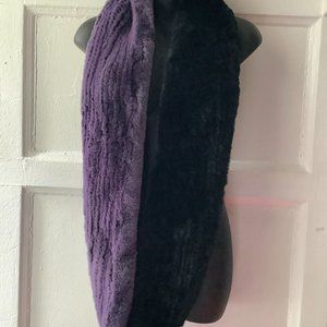 Maximilian Dyed Knitted Rabbit Scarf (Real Fur)